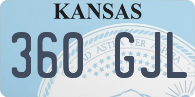 KS license plate 360GJL