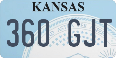 KS license plate 360GJT