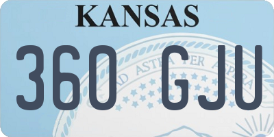 KS license plate 360GJU