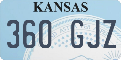 KS license plate 360GJZ