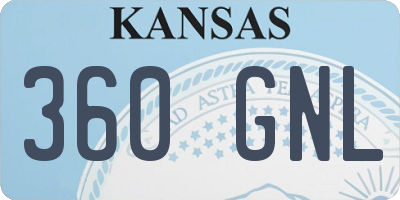 KS license plate 360GNL