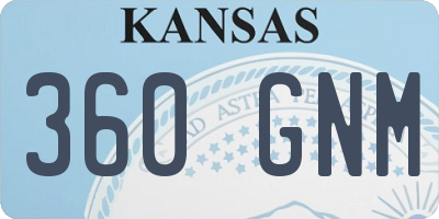 KS license plate 360GNM