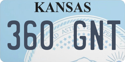 KS license plate 360GNT
