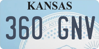 KS license plate 360GNV