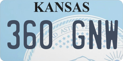 KS license plate 360GNW