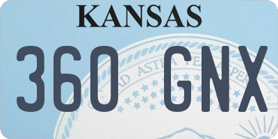 KS license plate 360GNX