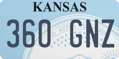 KS license plate 360GNZ