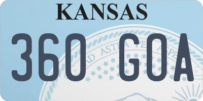 KS license plate 360GOA