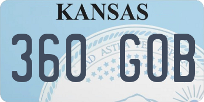 KS license plate 360GOB