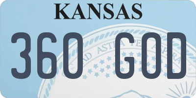 KS license plate 360GOD