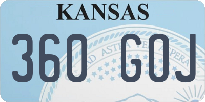KS license plate 360GOJ