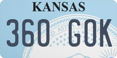 KS license plate 360GOK