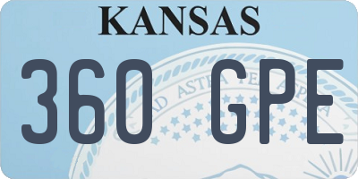 KS license plate 360GPE