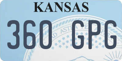 KS license plate 360GPG