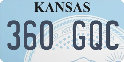 KS license plate 360GQC