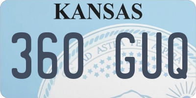 KS license plate 360GUQ