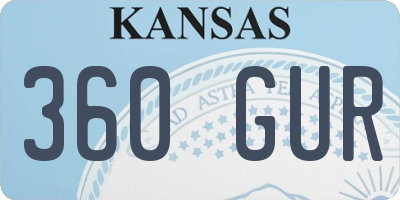 KS license plate 360GUR