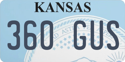 KS license plate 360GUS