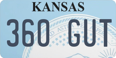 KS license plate 360GUT