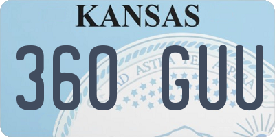 KS license plate 360GUU