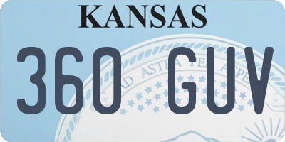 KS license plate 360GUV