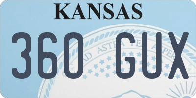 KS license plate 360GUX