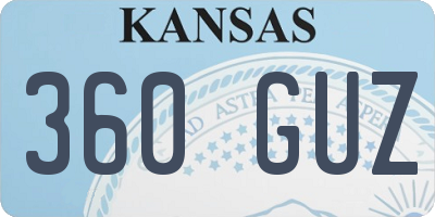 KS license plate 360GUZ