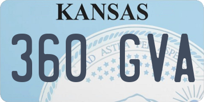 KS license plate 360GVA