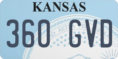 KS license plate 360GVD