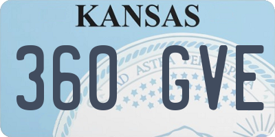 KS license plate 360GVE
