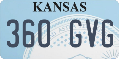 KS license plate 360GVG
