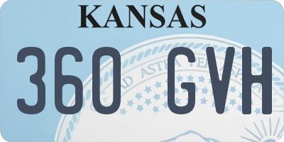 KS license plate 360GVH