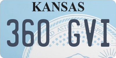 KS license plate 360GVI