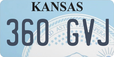 KS license plate 360GVJ