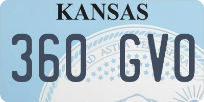 KS license plate 360GVO