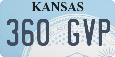 KS license plate 360GVP