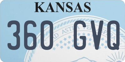 KS license plate 360GVQ
