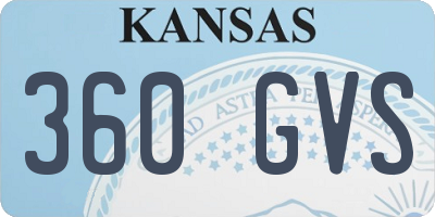KS license plate 360GVS