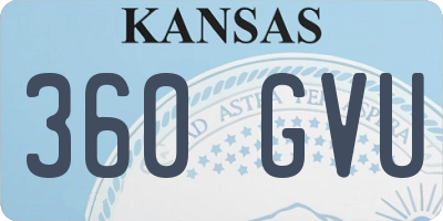 KS license plate 360GVU