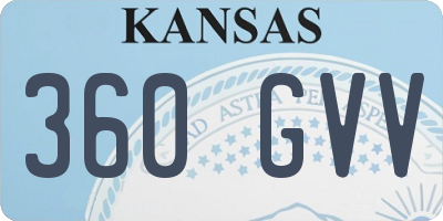 KS license plate 360GVV