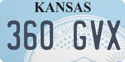 KS license plate 360GVX