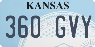 KS license plate 360GVY