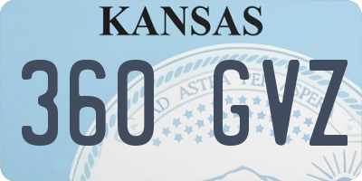 KS license plate 360GVZ