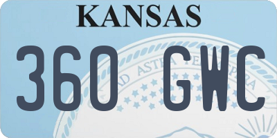 KS license plate 360GWC