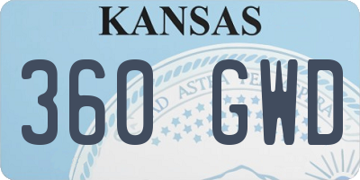 KS license plate 360GWD