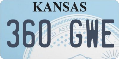 KS license plate 360GWE