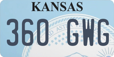 KS license plate 360GWG