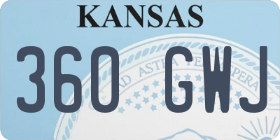 KS license plate 360GWJ