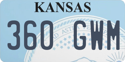 KS license plate 360GWM