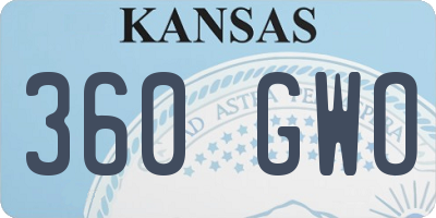 KS license plate 360GWO